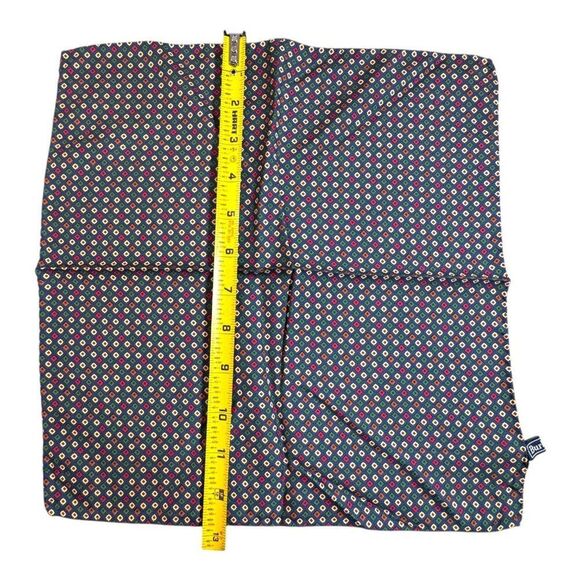 Burberry Vintage Italy-Made 100% Silk Pocket Square Handkerchief Scarf Geometric - Picture 5 of 8